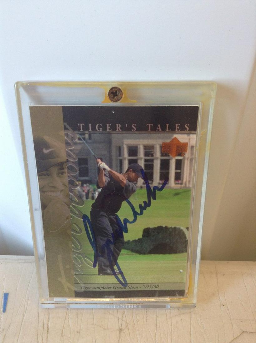 tiger woods signed card: tiger woods signed card