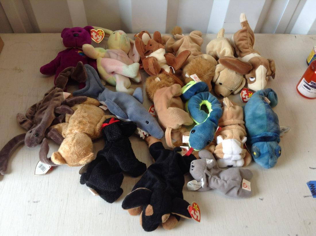 large various size beanie babies with tags: large various size beanie babies with tags