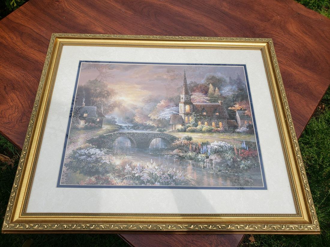 Beautiful James Lee signed framed painting: Beautiful James Lee signed framed painting