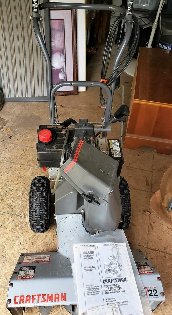 Craftsman 5 horsepower 22" dual stage snow blower: Craftsman 5 horsepower 22" dual stage snow blower
