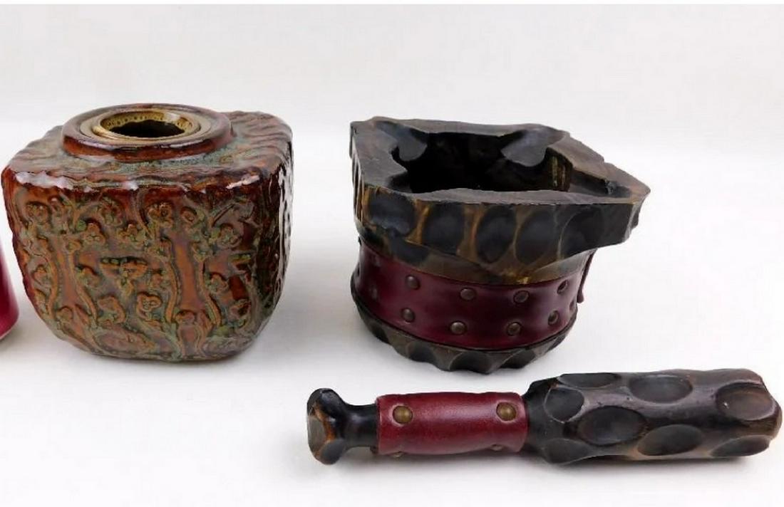 vintage mortar & pestle & oil lamp base: vintage mortar & pestle & oil lamp base