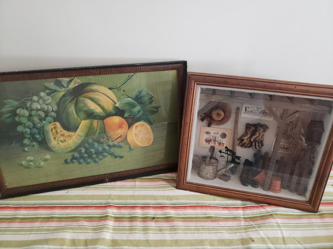 Shadow box and framed picture: Shadow box and framed picture