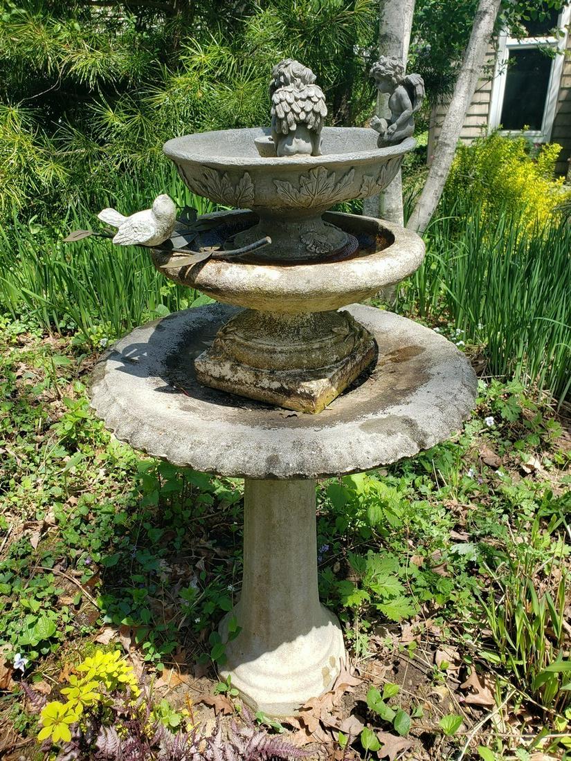 Large cement bird bath: Large cement bird bath