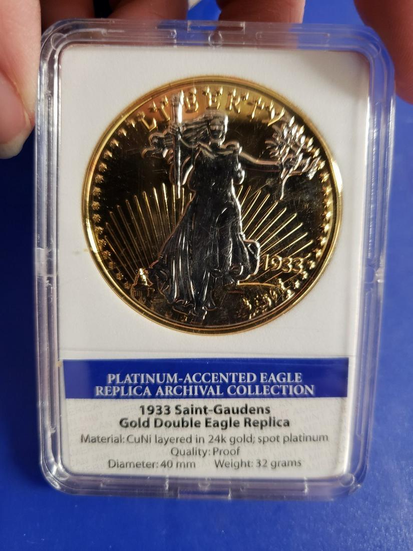 Platinum accented eagle replica coin (1 of 1)