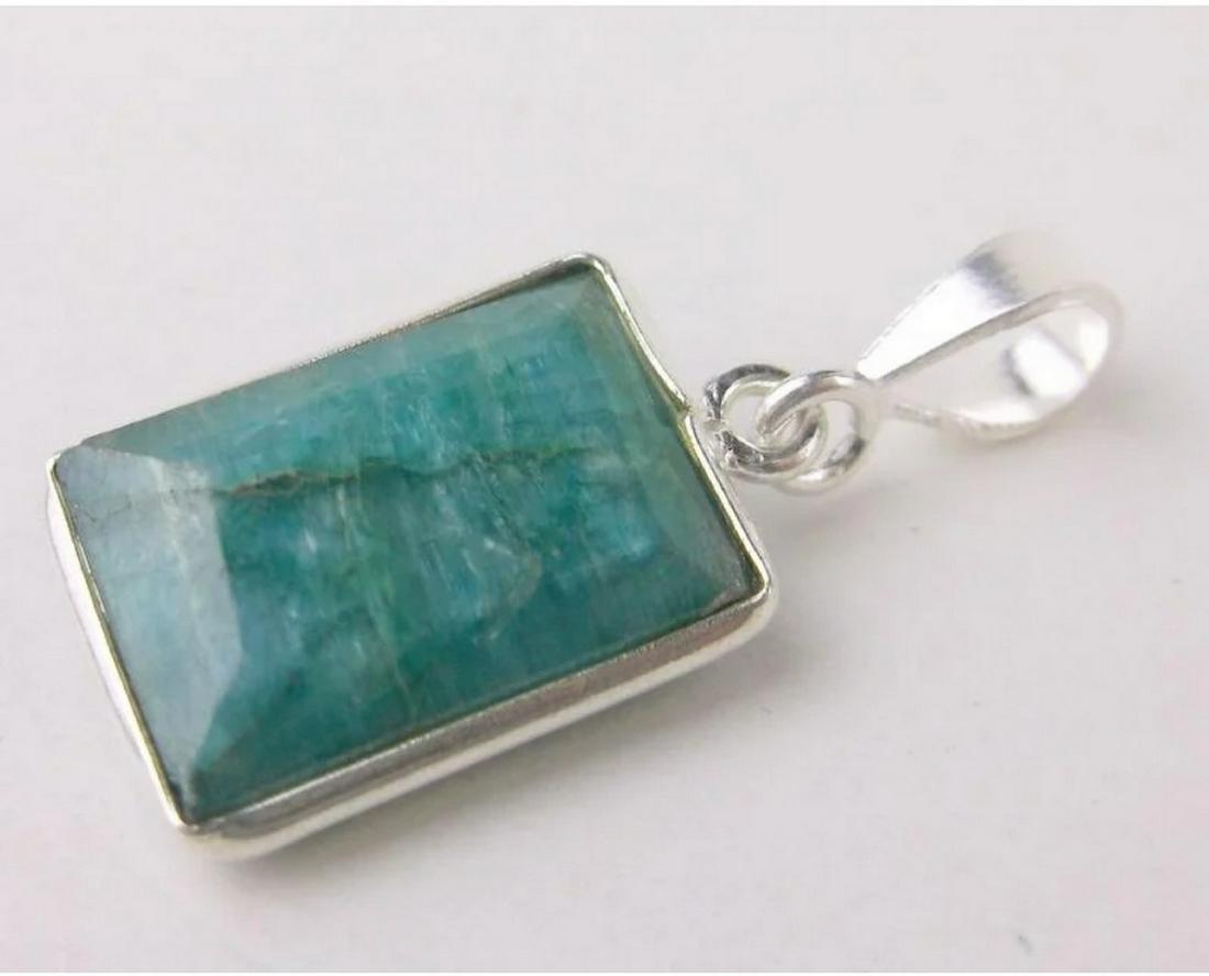 New Sterling Silver 5ct Emerald Pendant (1 of 1)
