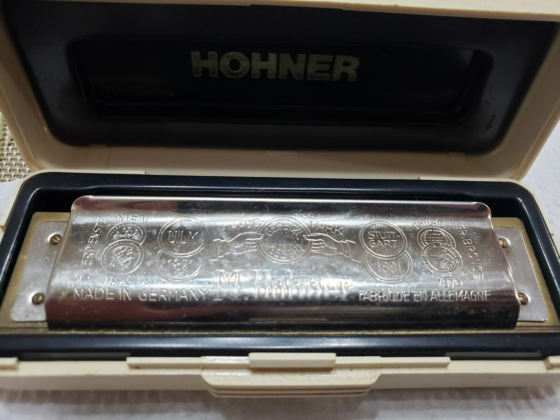 vintage silver Hohner harmonica (1 of 2)