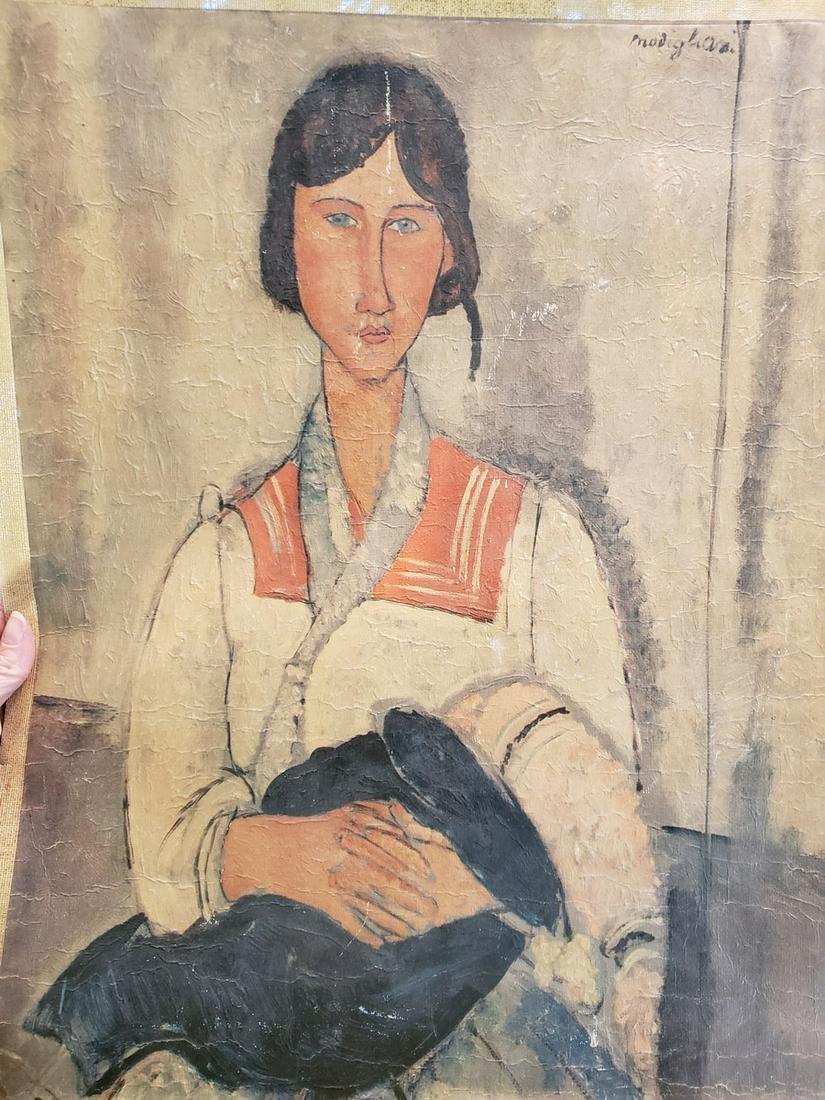 signed Modigliani painting on canvas (1 of 1)