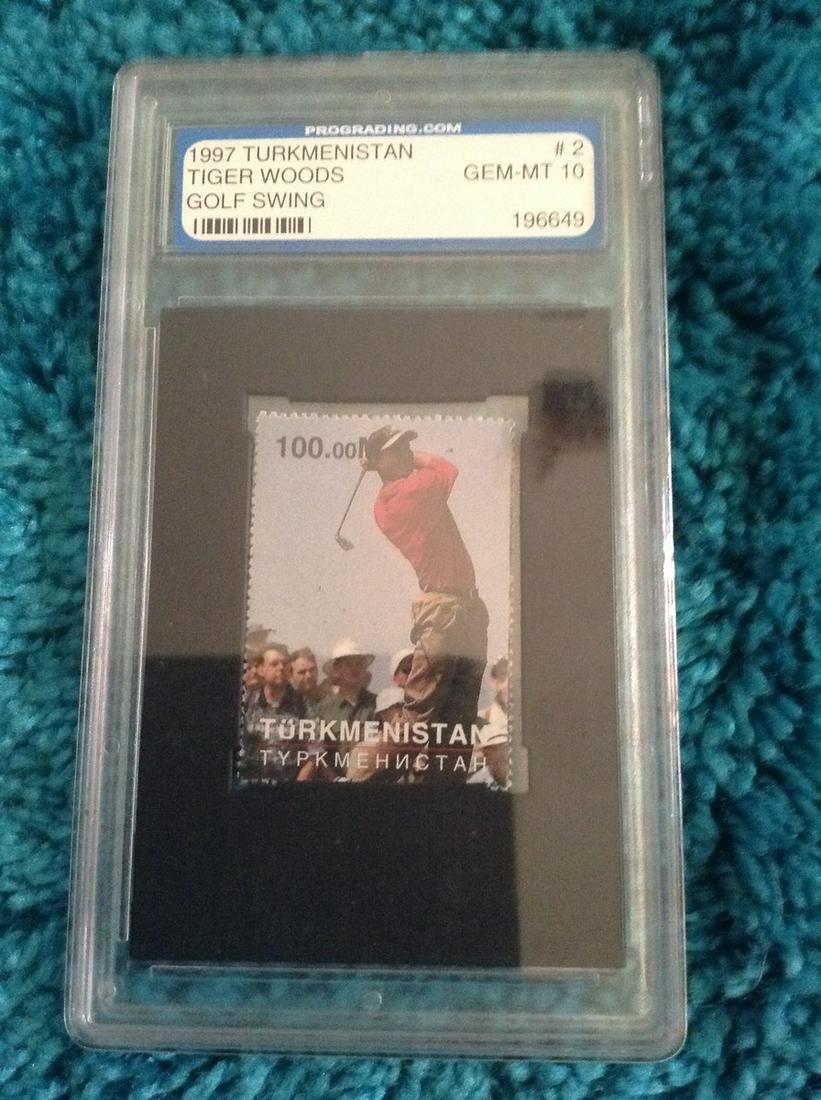 graded 1997 tiger woods stamp golf swing Gem-Mt10 (1 of 1)
