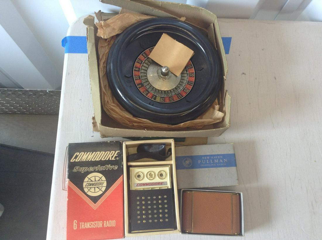commode transfer radio new in the box, new haven pullam: roulette wheel has the metal ball