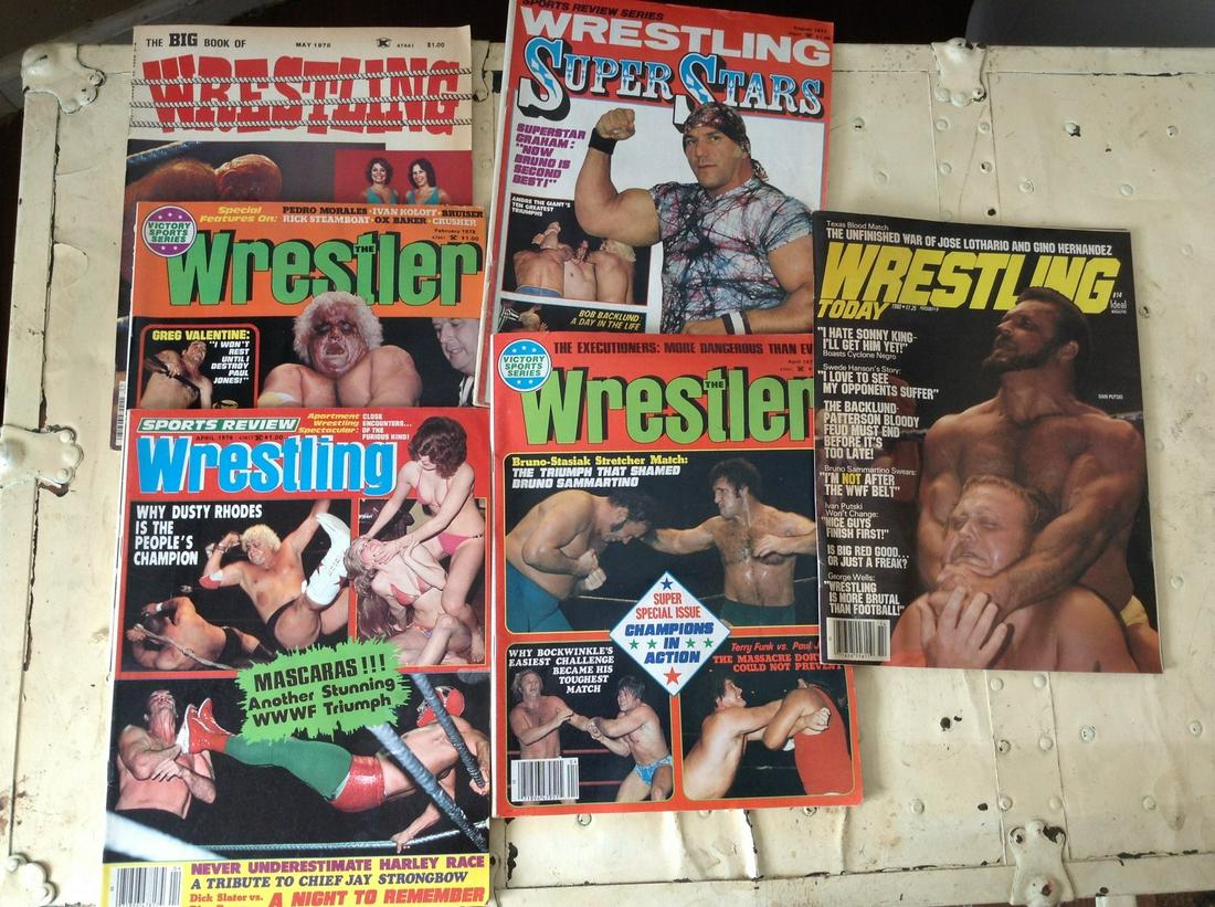 lot of 6 vintage 1970's wrestling magazines: lot of 6 vintage 1970's wrestling magazines