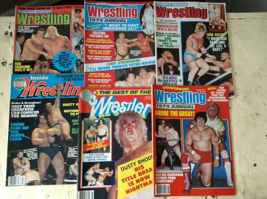 lot of 6 vintage 1970's wrestling magazines: lot of 6 vintage 1970's wrestling magazines