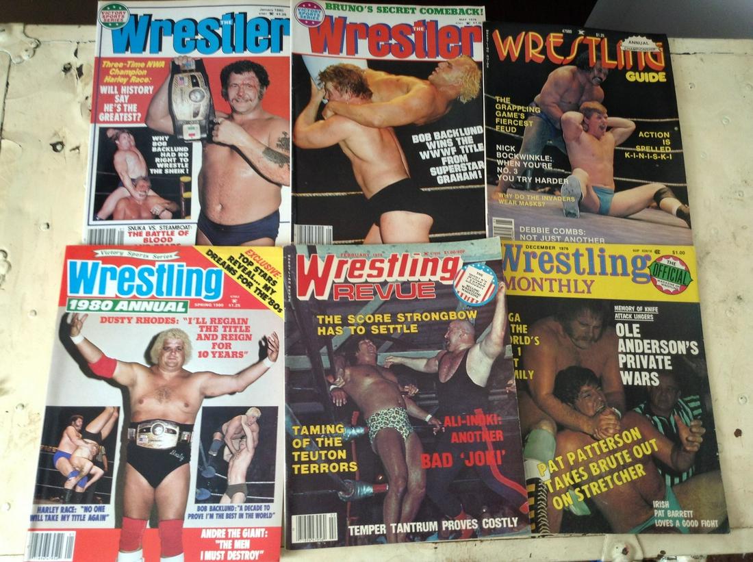 lot of 6 vintage 1970's wrestling magazines: lot of 6 vintage 1970's wrestling magazines