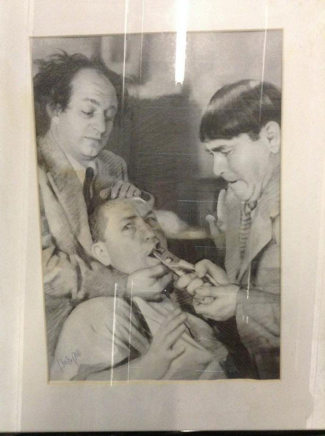 Signed Larry Joe print Three Stooges (1 of 1)