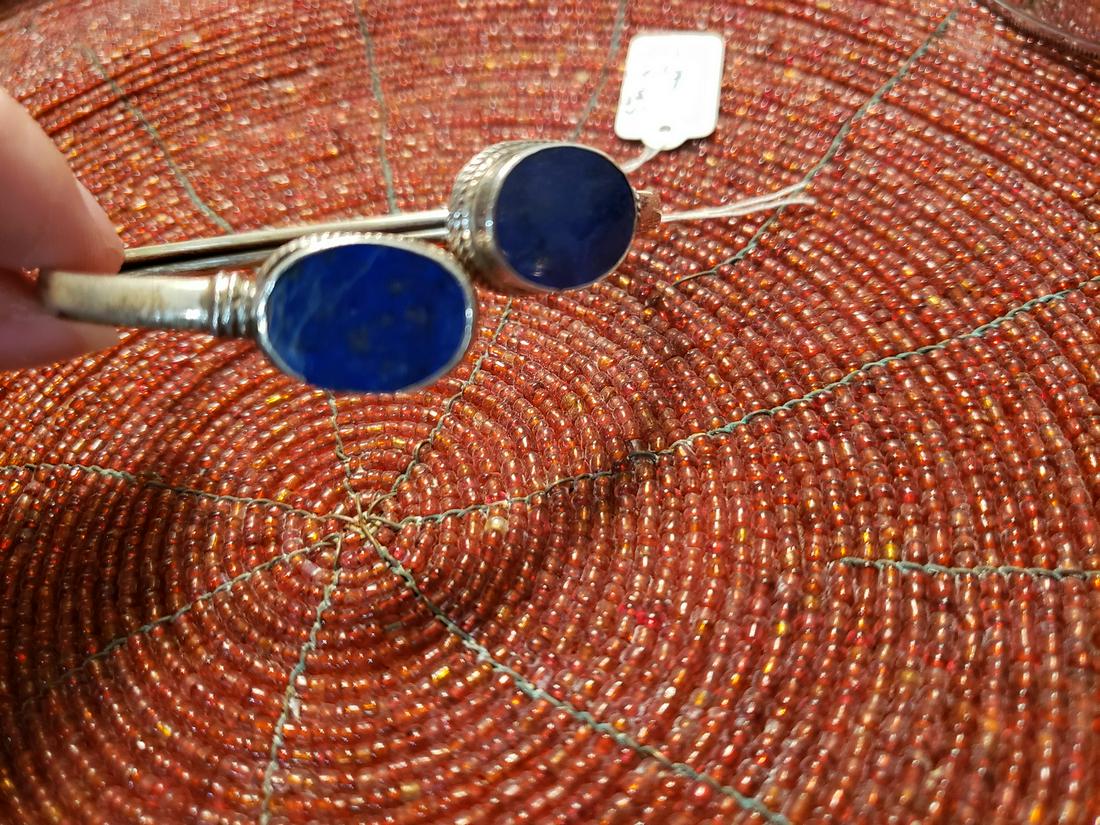 Sterling Silver bracelet with blue stones (1 of 1)