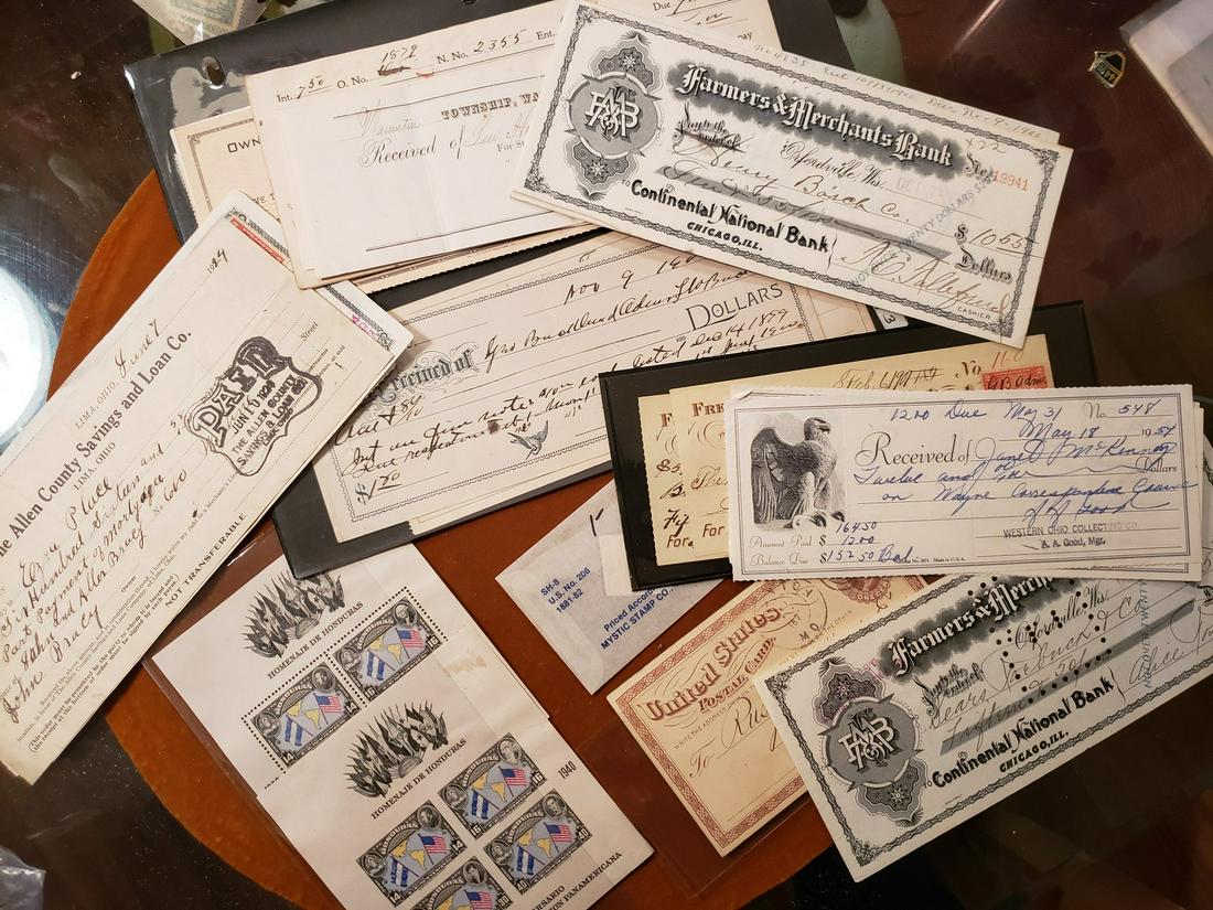Large lot of antique/vintage bank notes: Large lot of antique/vintage bank notes