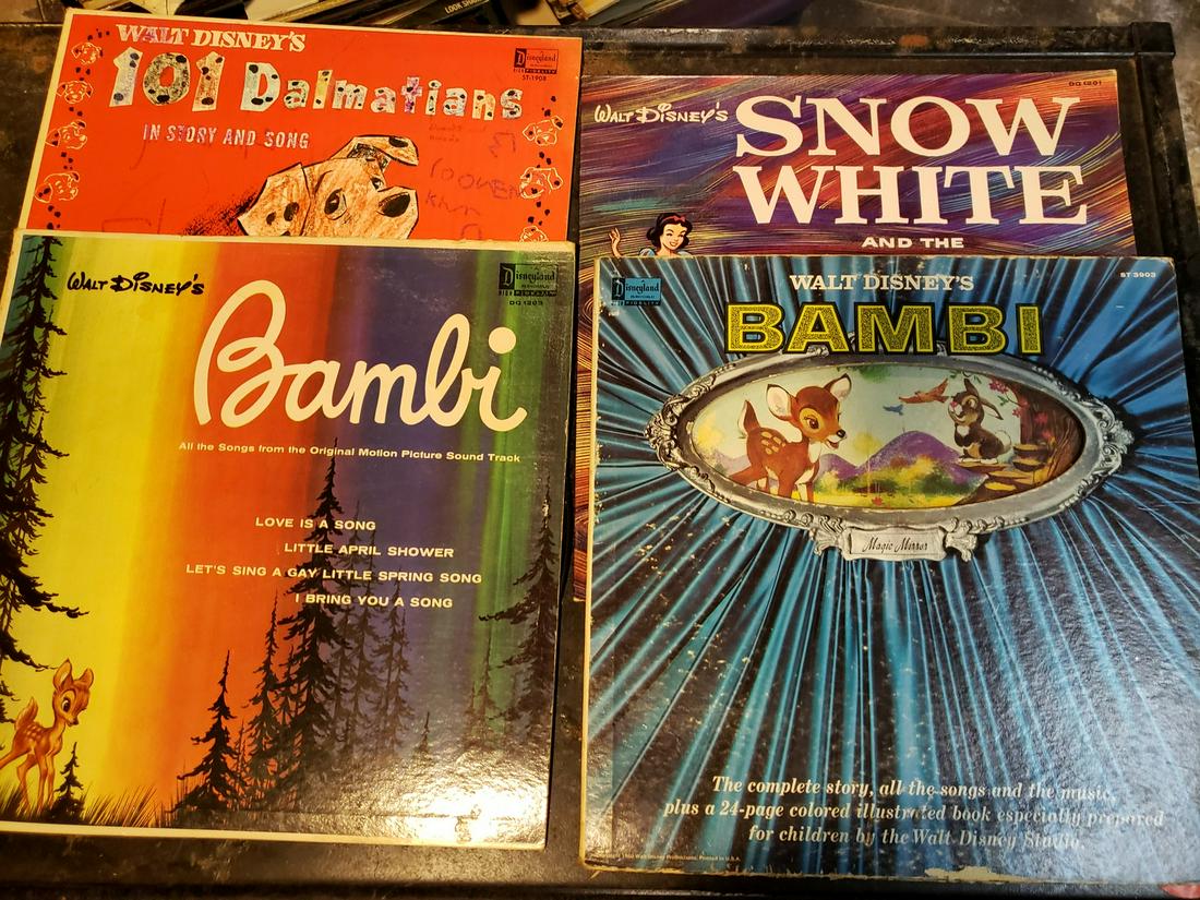 Walt Disney records Bambi, 101 Dalmations, Snow white (1 of 1)