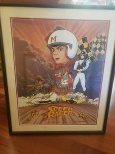 Vintage numbered and signed Speed racer poster: Vintage numbered and signed Speed racer poster 2809/3000