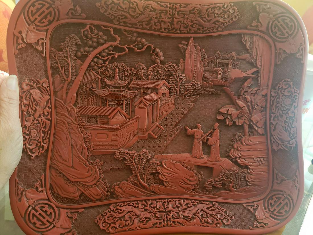 Vintage 3D oriental artwork plate (1 of 1)