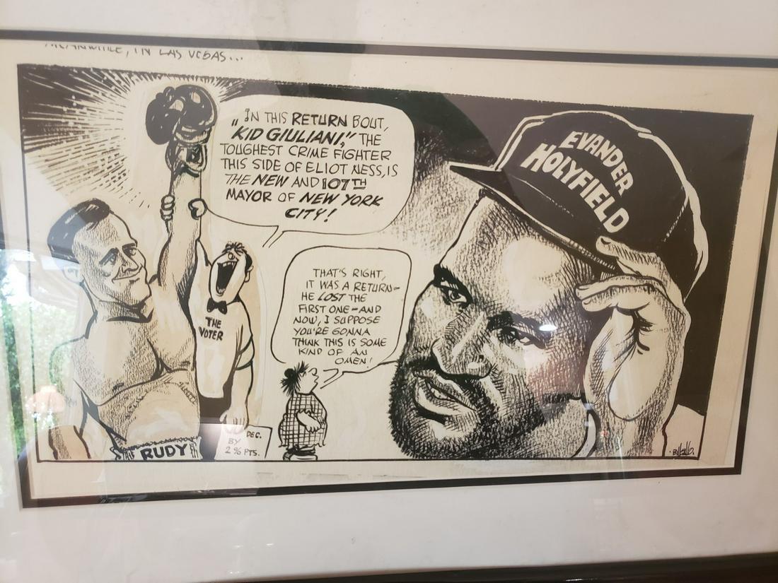 Bill Gallo framed artwork titled "meanwhile in Las (1 of 1)