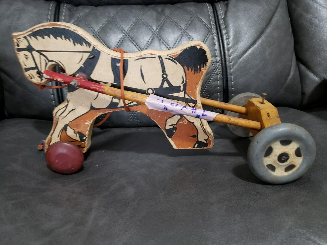 vintage wooden horse toy: vintage wooden horse toy