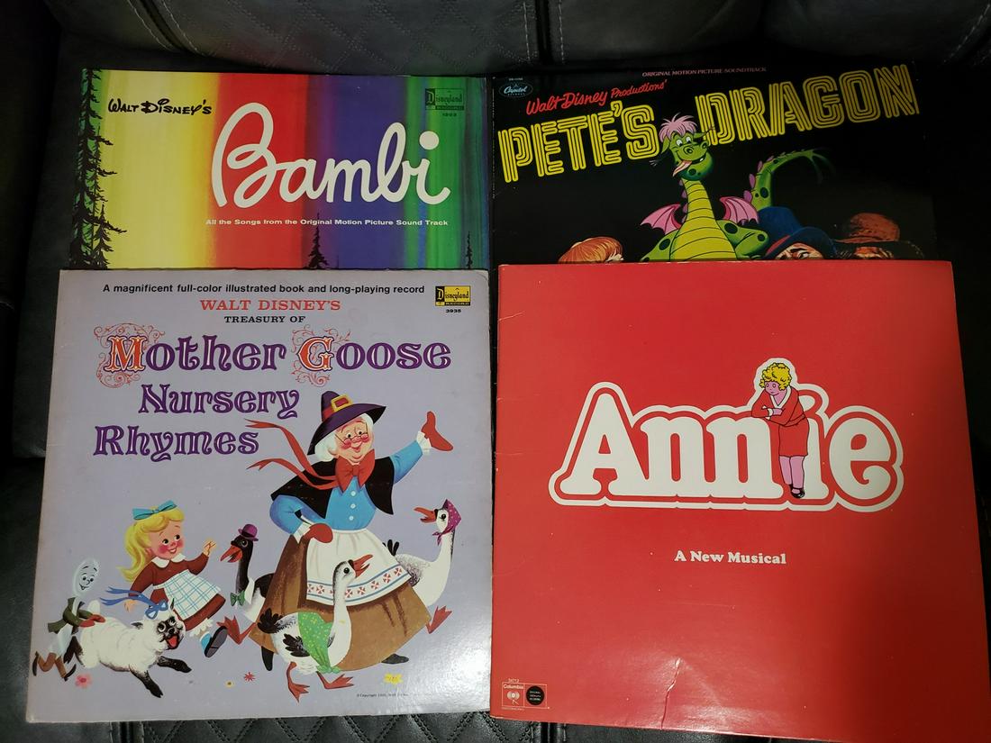 Lot of children records - Bambi, Pete's Dragon, Mother: Lot of children records - Bambi, Pete's Dragon, Mother Goose, Annie