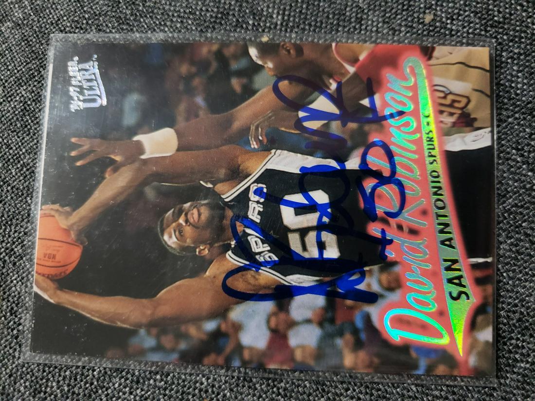 David Robinson signed card w/coa: David Robinson signed card w/coa