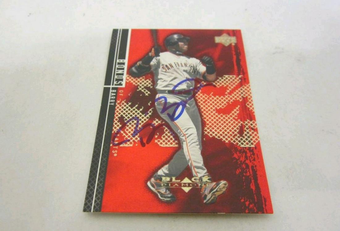 Barry Bonds signed card w/coa: Barry Bonds signed card w/coa