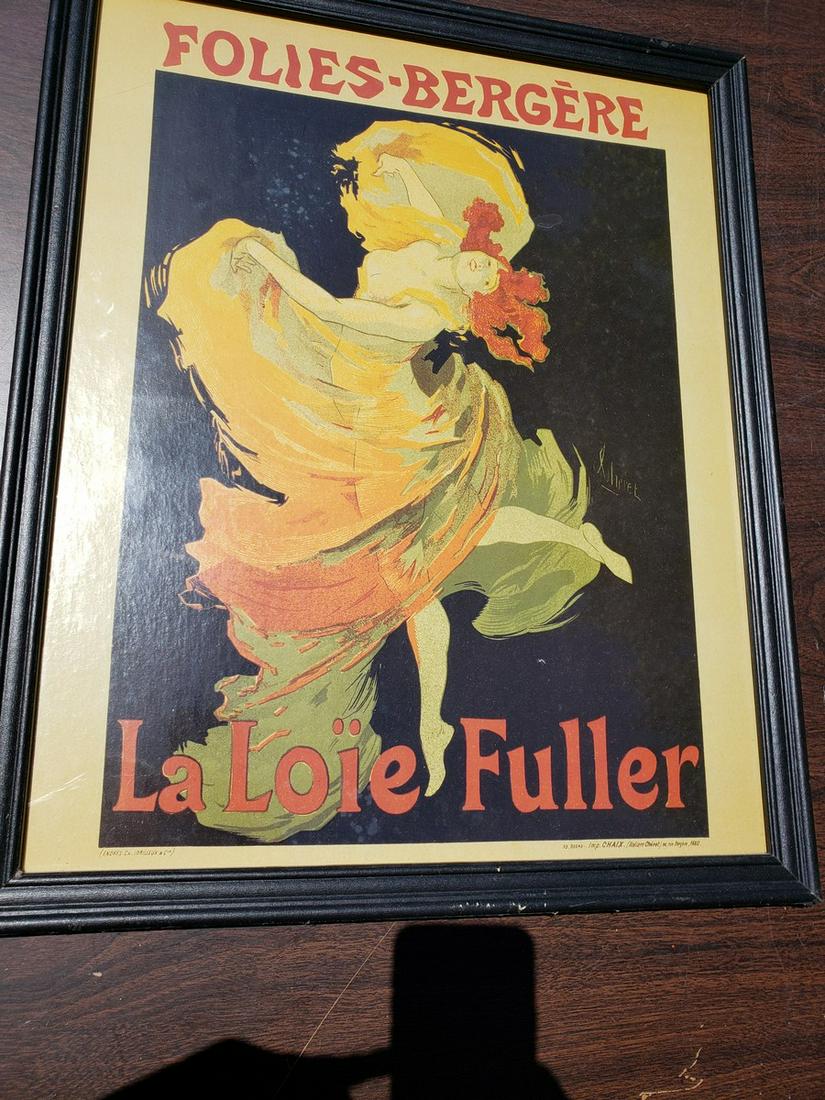 Vintage framed Folies-Bergere La Loie Fuller artwork: Vintage framed Folies-Bergere La Loie Fuller artwork