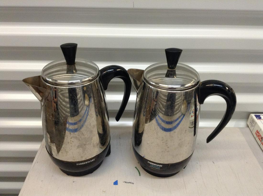 two mcm farberware stainless steel coffee pots (1 of 1)