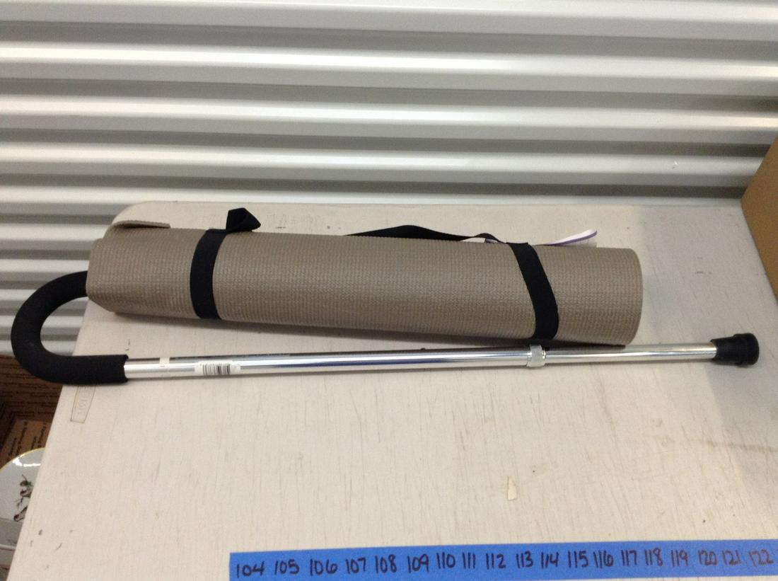 new yoga mat and walking cane: new yoga mat and walking cane