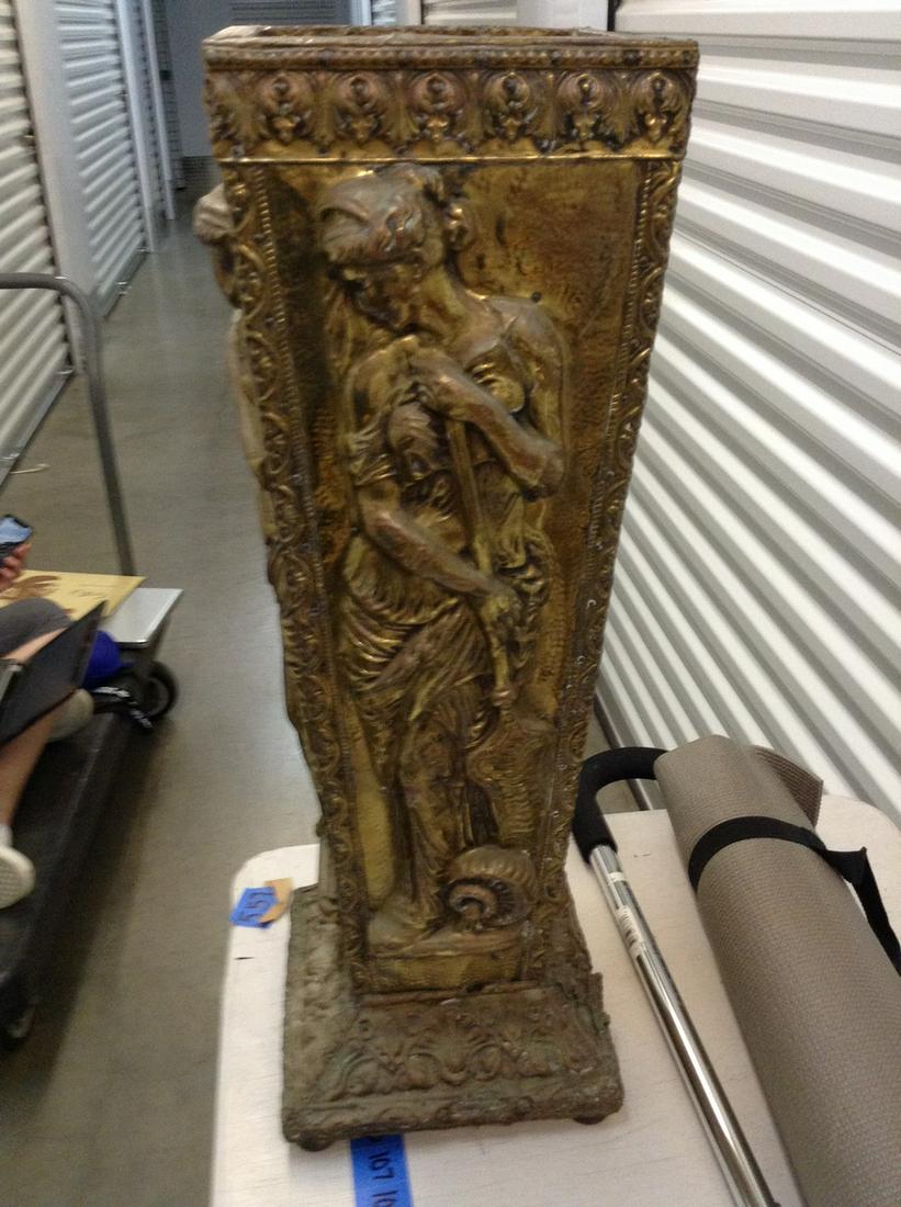 early hammered brass umbrella stand 26" high (1 of 1)