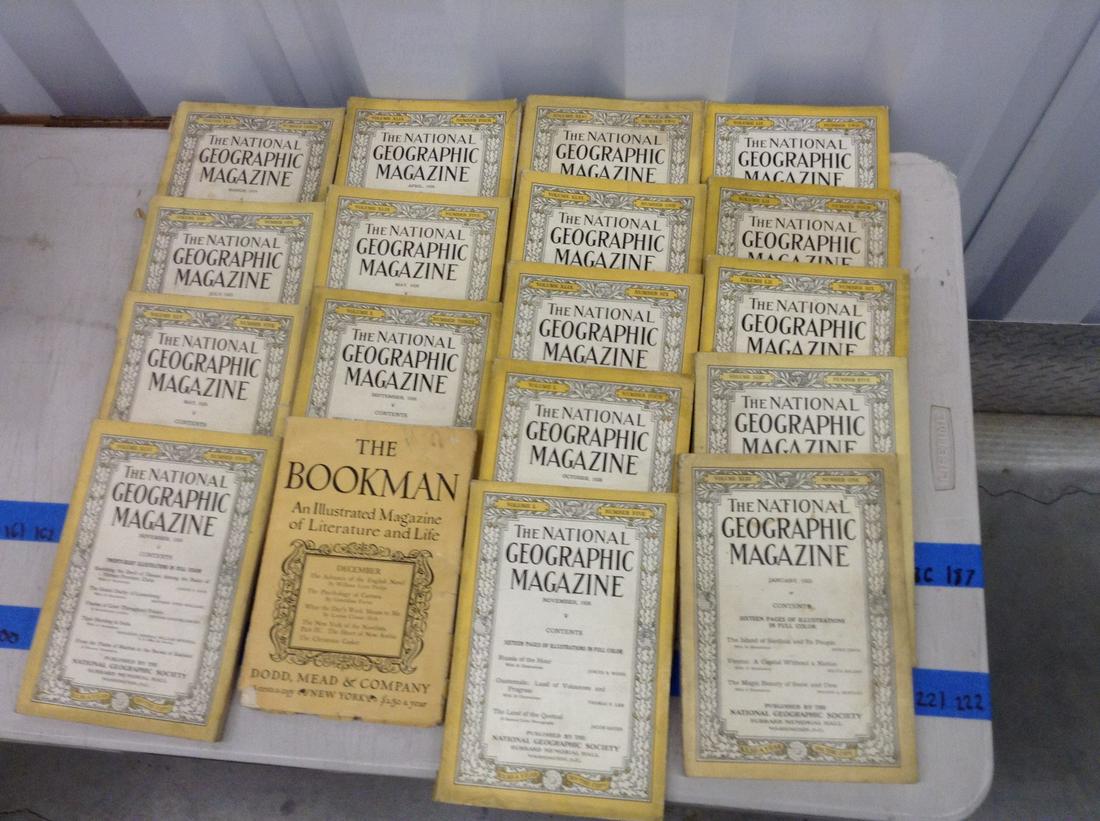 large lot of 1920's national geographic magazines: large lot of 1920's national geographic magazines