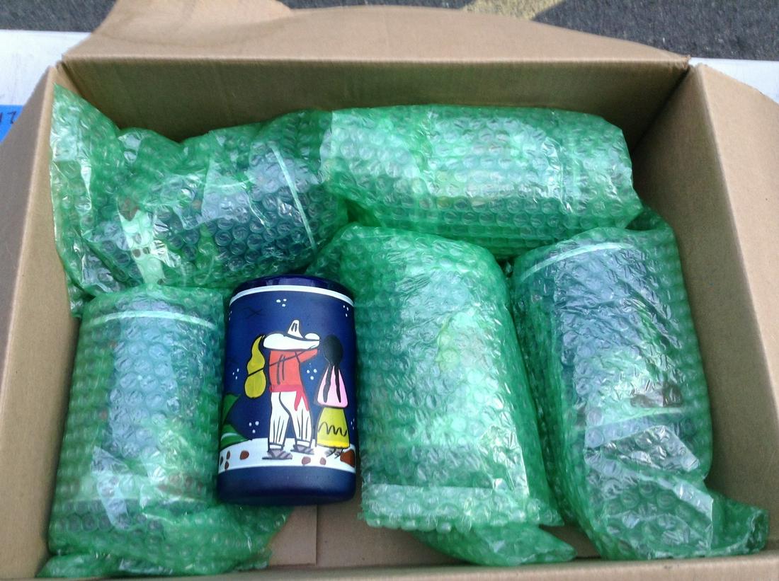 hand painted margarita drink tumblers lot of 6: hand painted margarita drink tumblers lot of 6