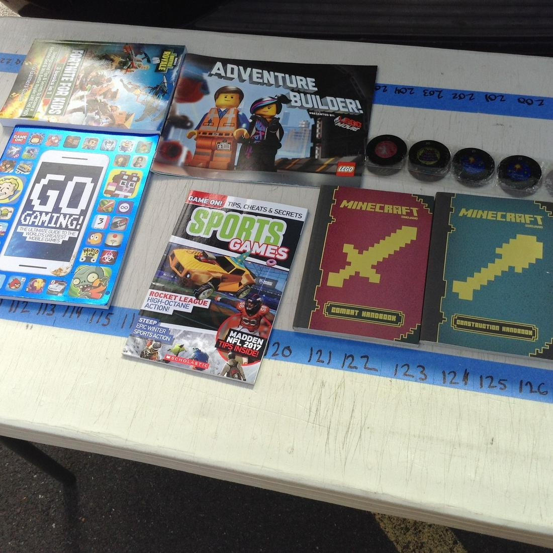 pogs, mecraft books, sports games, Lego books and more: pogs, mecraft books, sports games, Lego books and more