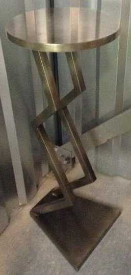 modern steel side table 43" tall (O): modern steel side table 43" tall (O)