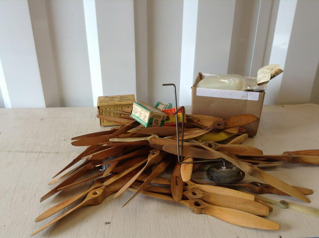 vintage remote control airplane propellers, oil tanks: vintage remote control airplane propellers, oil tanks and more