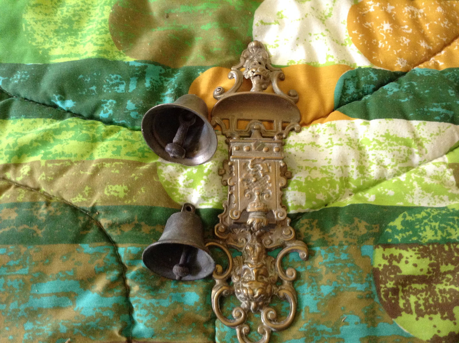 brass bells and door handle: brass bells and door handle