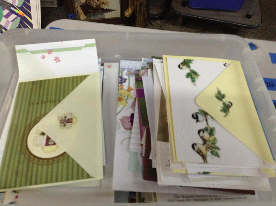 box full of various cards unused (1 of 1)