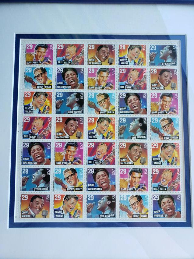 Elvis & More framed uncut Stamps (1 of 1)