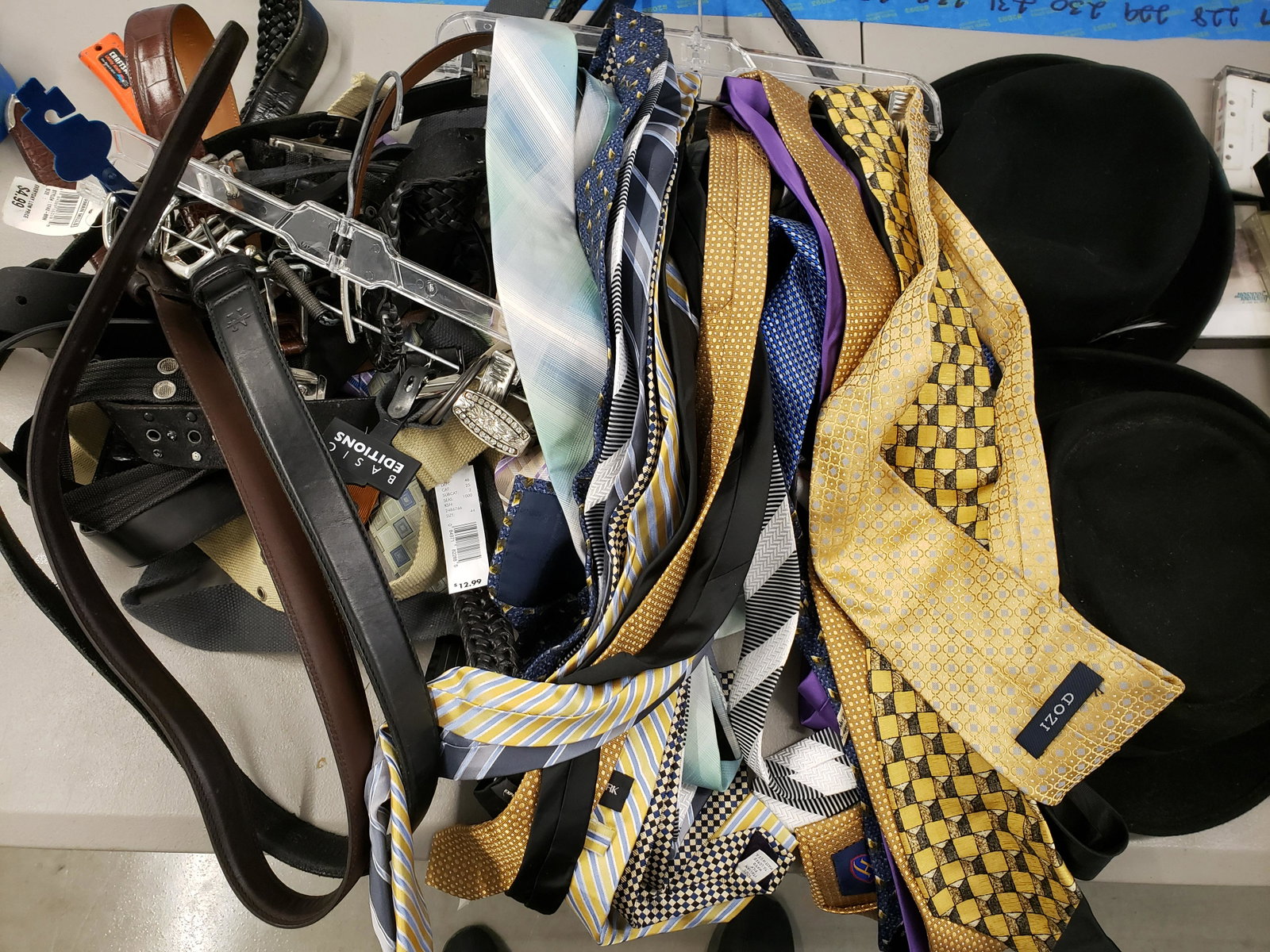 large lot of belts & ties: large lot of belts & ties