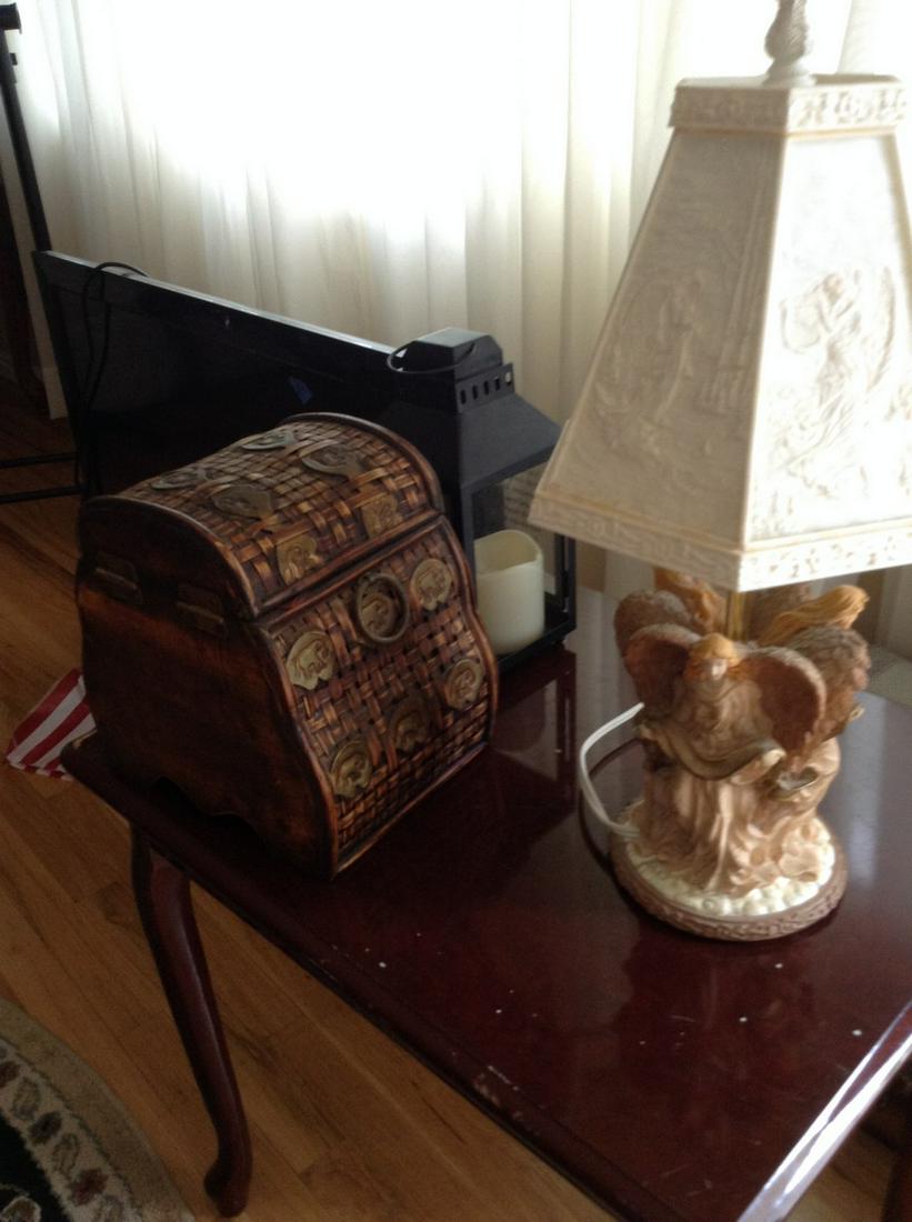 angel lamp candle lantern and sewing box (1 of 1)