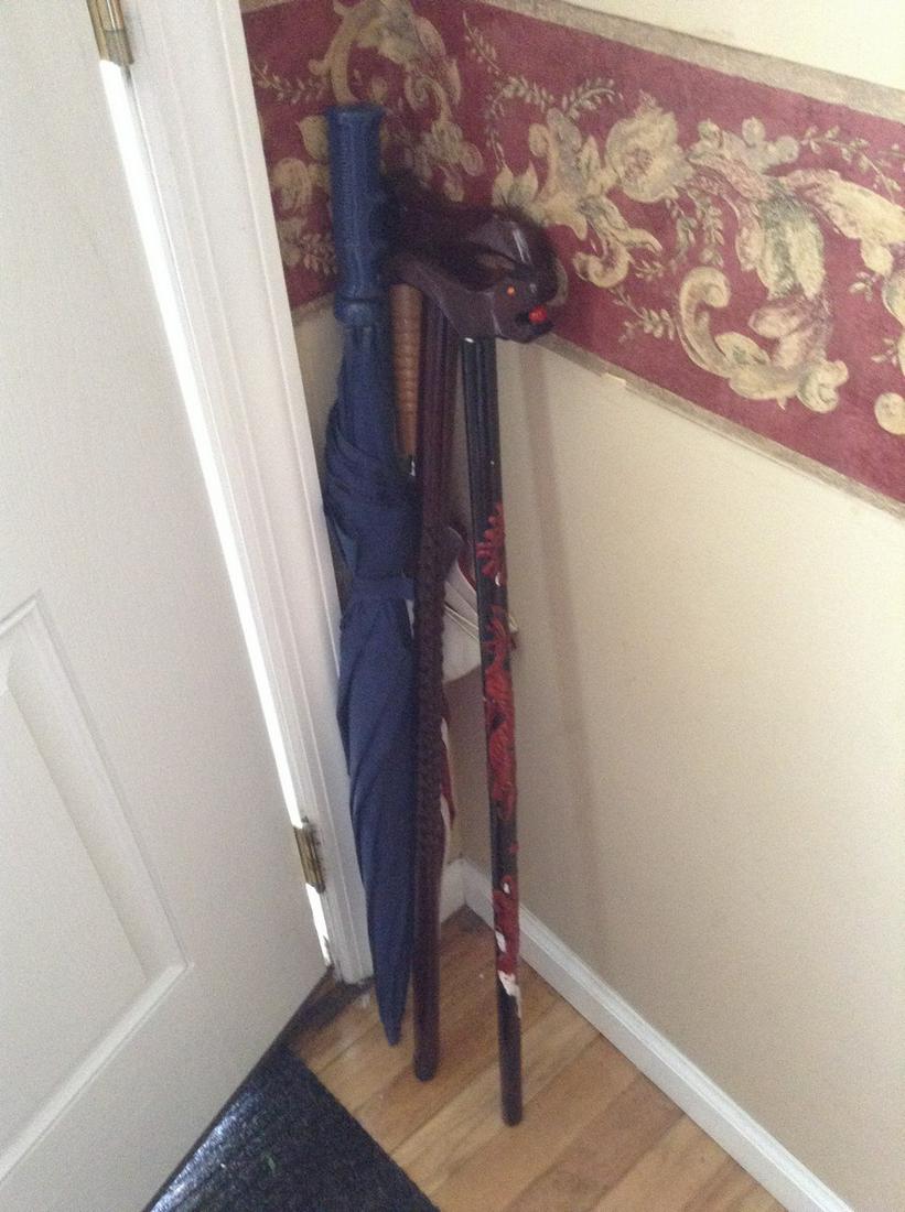 hand carved oriental walking sticks and umbrellas (1 of 1)