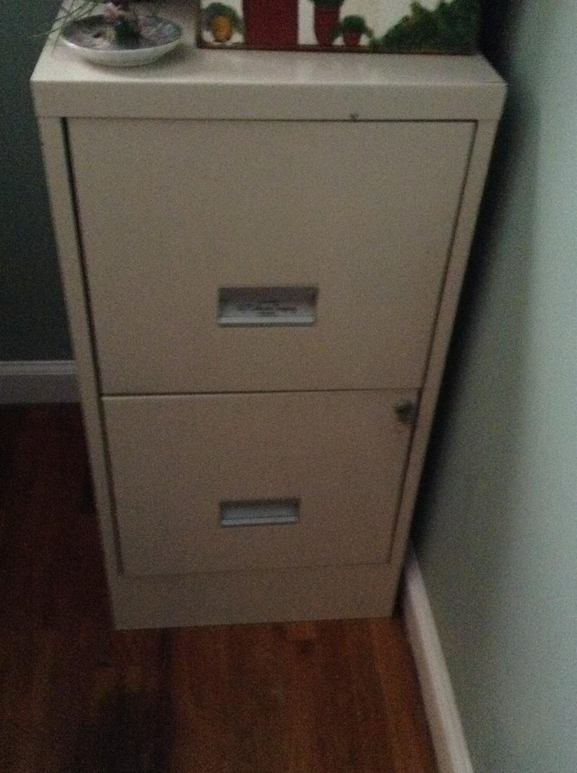 two drawer locking file cabinet with key (1 of 1)