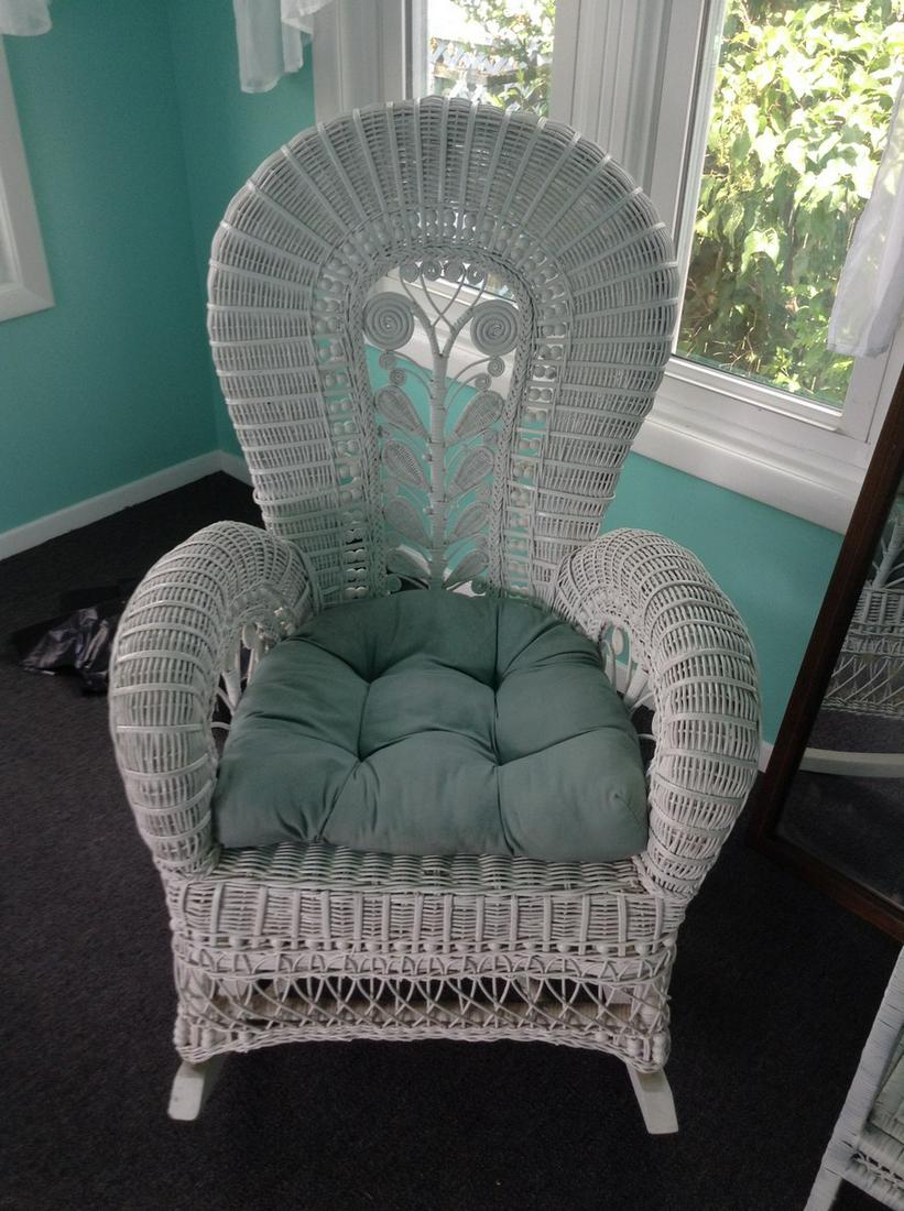 wicker rocking chair: wicker rocking chair