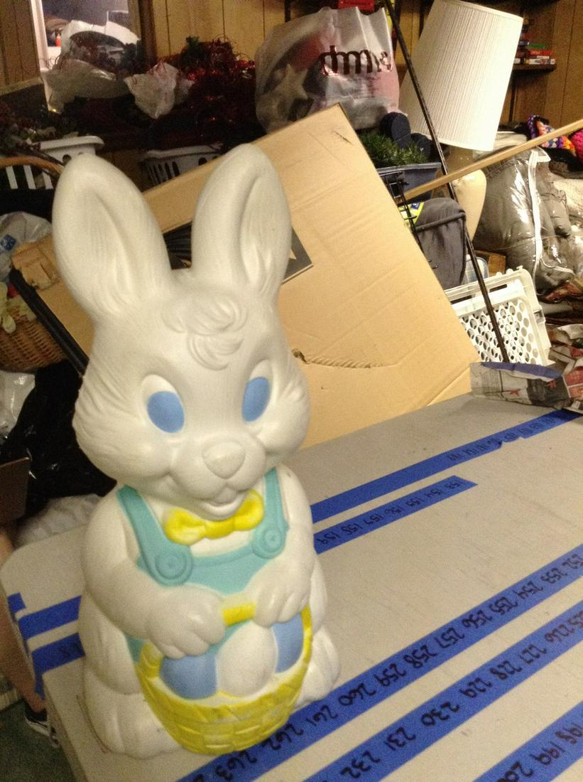 early vintage blow mold Easter bunny 19" tall (1 of 1)