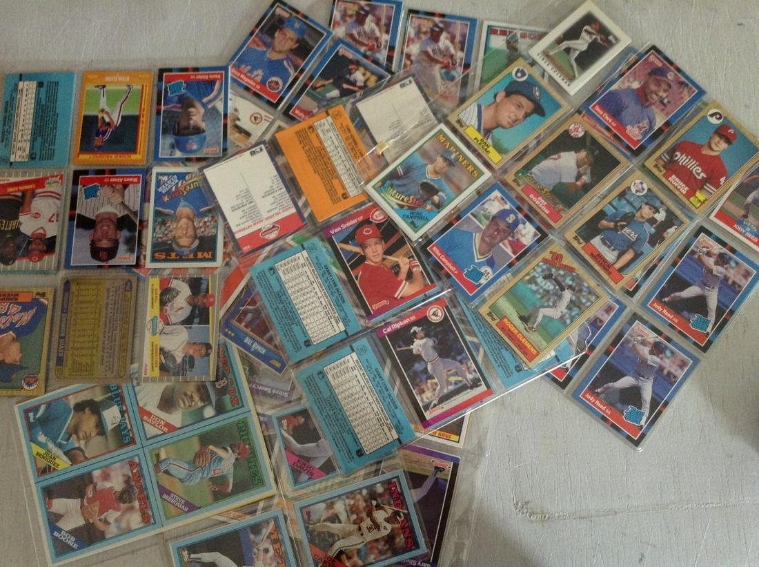 large amount of baseball cards in protective sleeves (1 of 1)