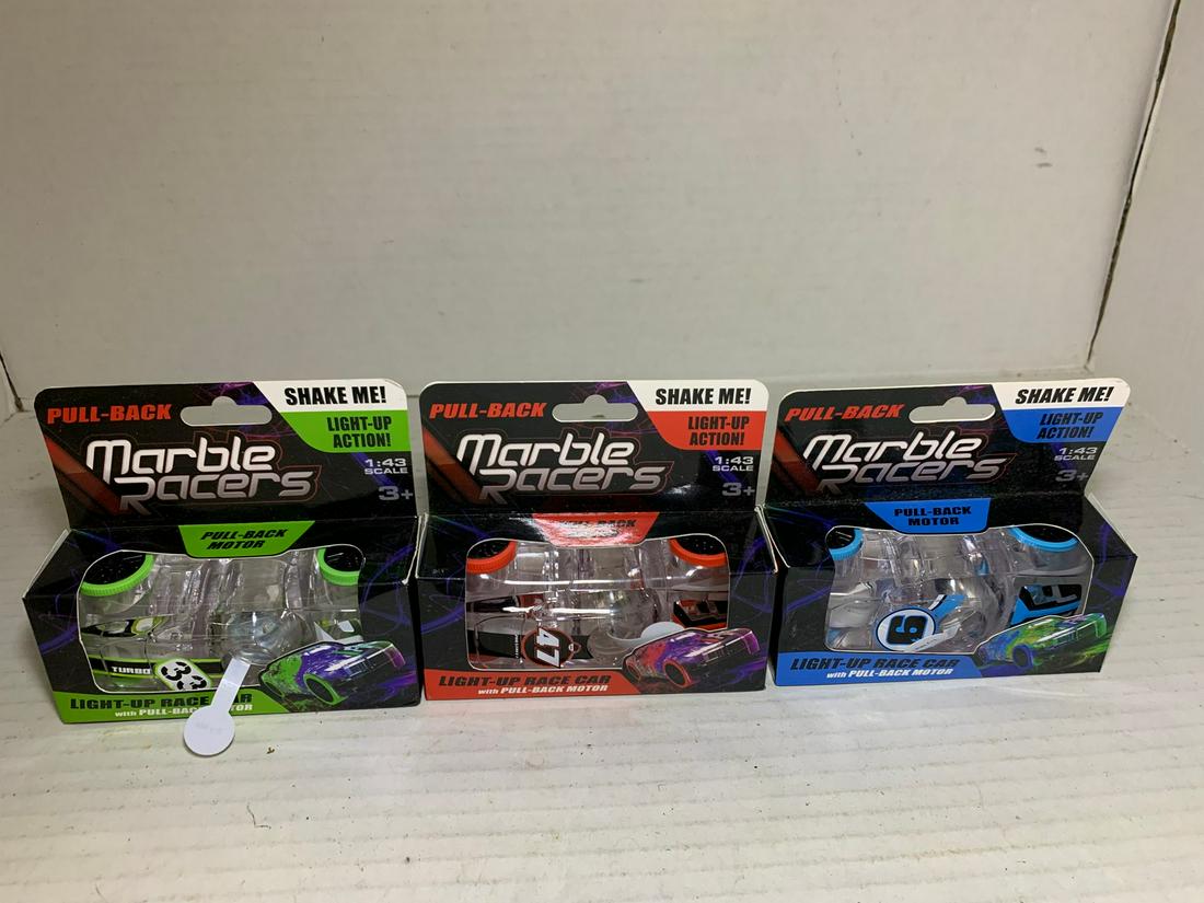 Marble Racers Light up Race Car: Red, Blue & Green 1:43 Scale