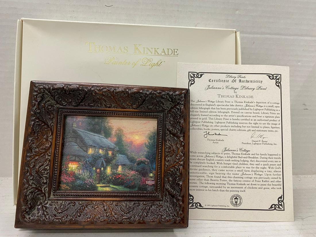Thomas Kankade Painter of Light, small frome with coa,: Thomas Kankade Painter of Light, small frome with coa 7 1/2 x 6 1/2"