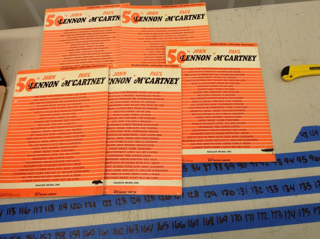 50 by John Lennon and Paul McCartney piano and vocal: 50 by John Lennon and Paul McCartney piano and vocal books lot of 5