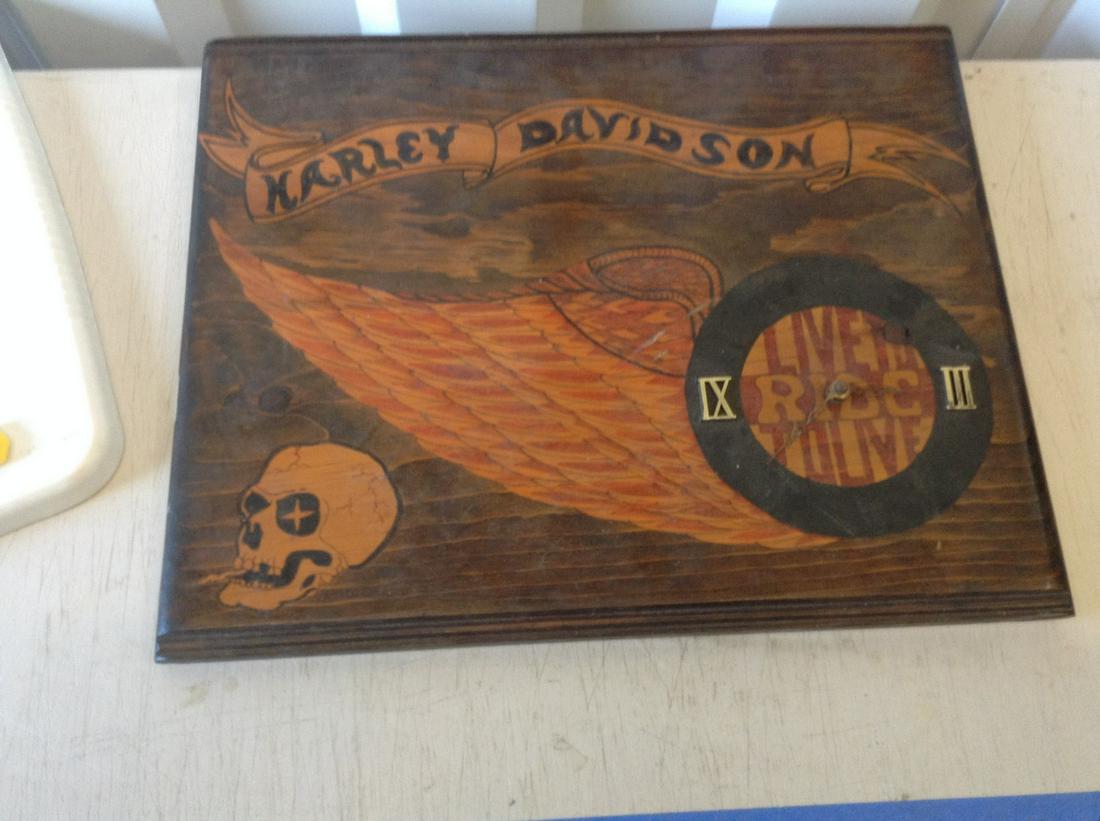 wooden harley davidson clock: wooden harley davidson clock
